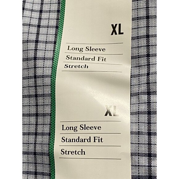 Men's Plaid Standard Fit Non Iron Blue Long Sleeve Button Down Shirt XL  New - Picture 4 of 10